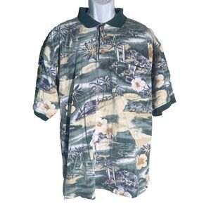 TOMMY BAHAMA Men's Short Sleeve Button Down Beach Polo Shirt XL